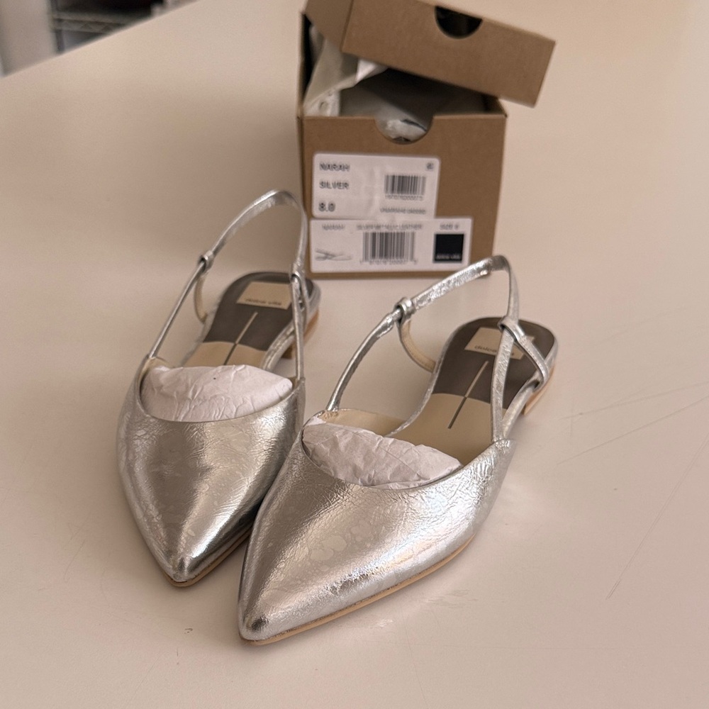 Silver Women's Slingback Flats